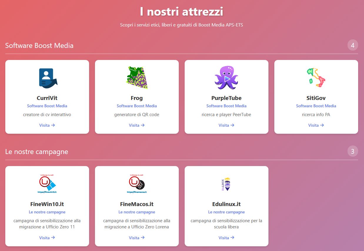 La nostra associazione crea la Starter Page che può essere impostata sul vostro browser